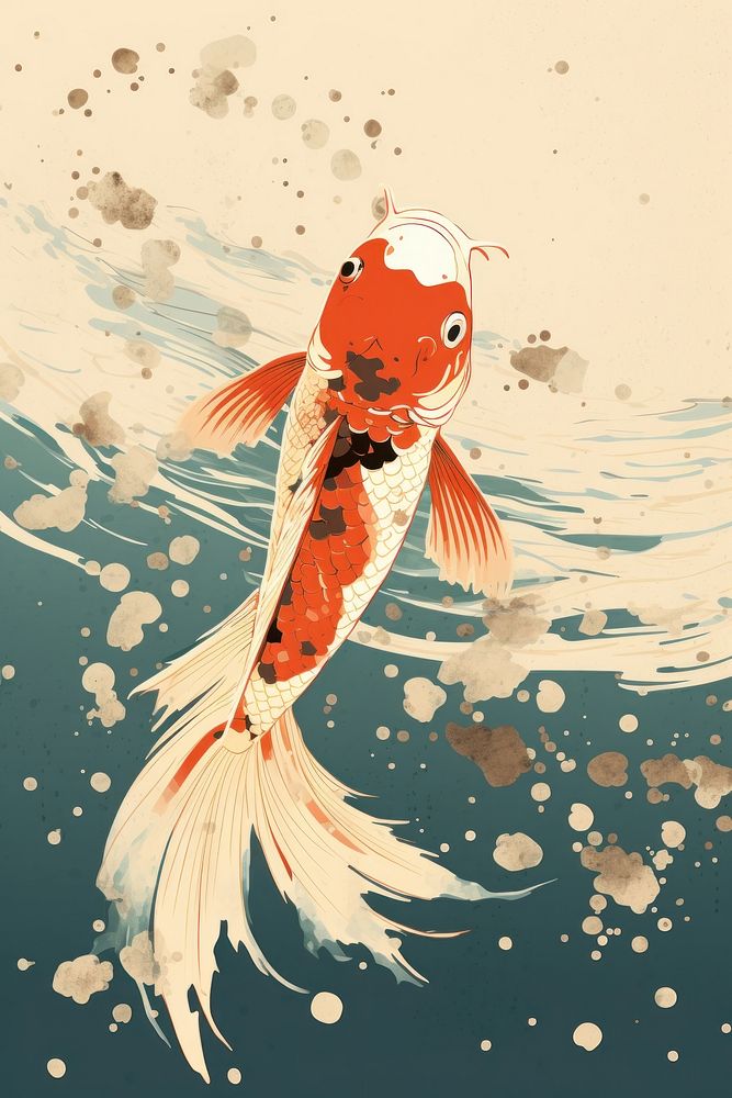 Koi fish isolated animal underwater goldfish.
