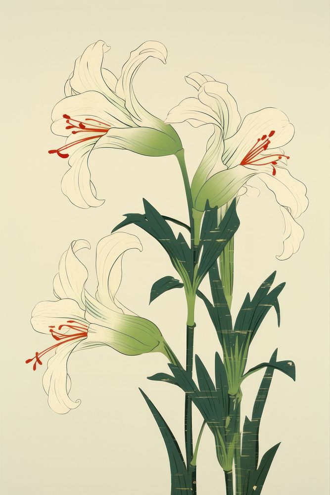 Lily of the vally flower plant art.