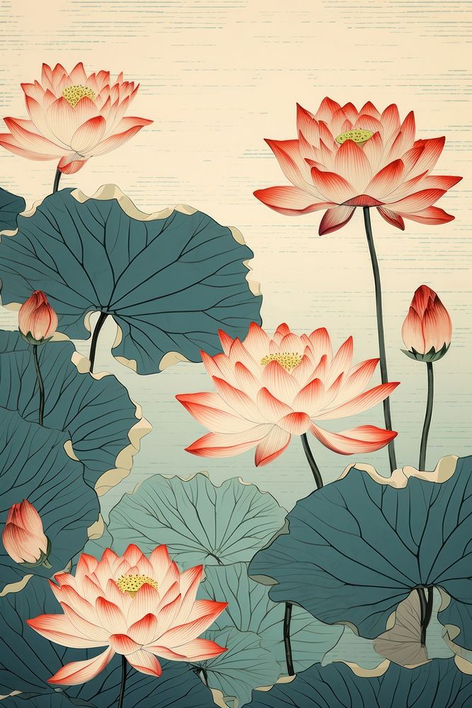 Lotus flowers art backgrounds plant.