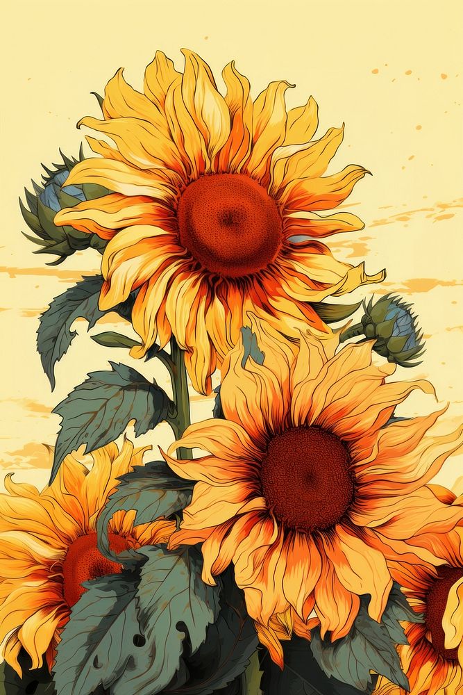 Sunflower isolated backgrounds plant art.
