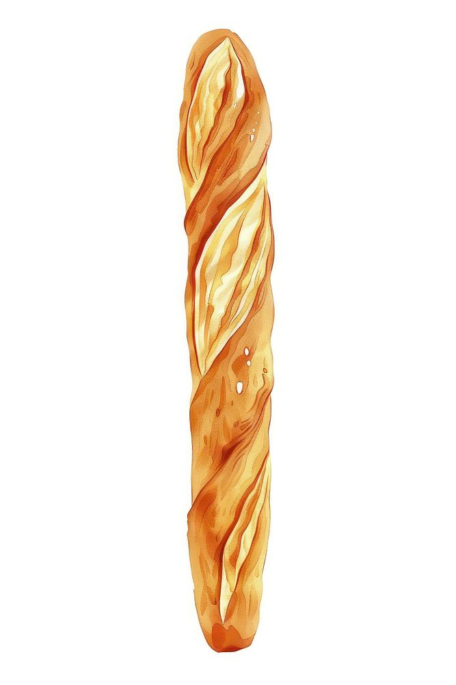 Baguette food white background viennoiserie.