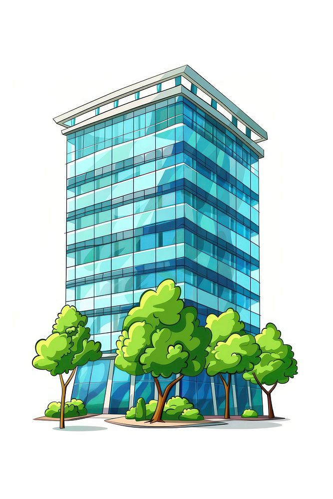 Office building architecture skyscraper cartoon.