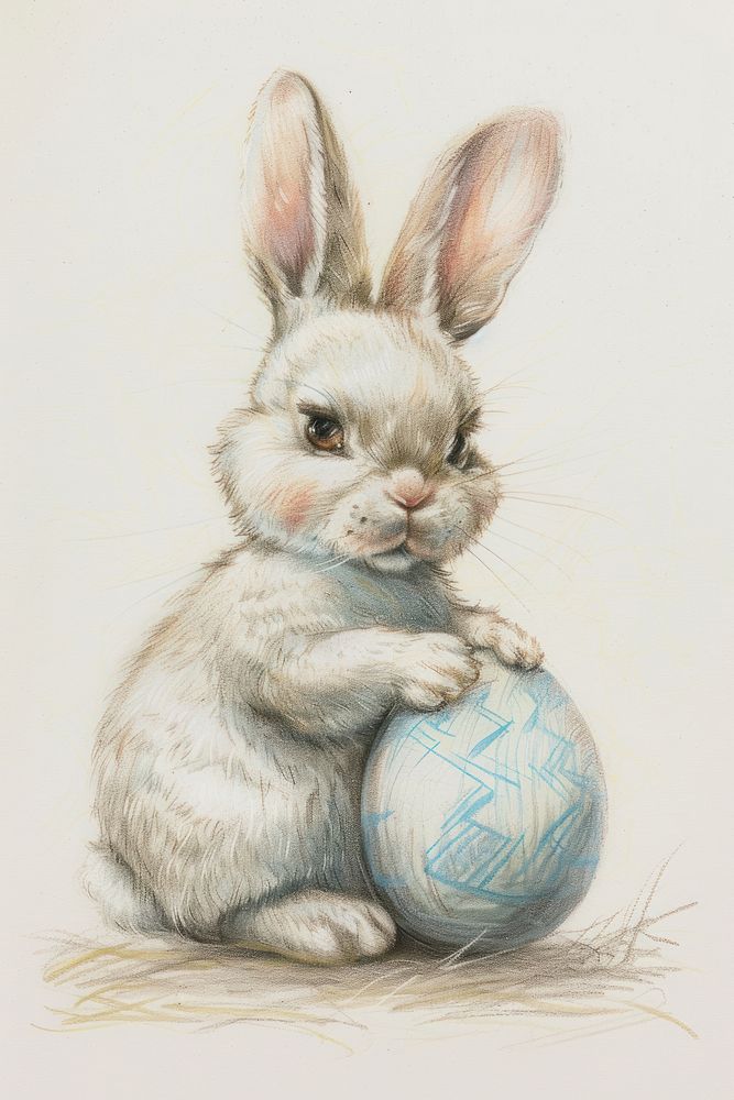 Easter bunny character drawing sketch mammal.