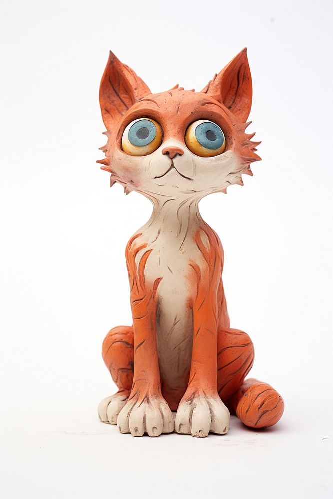 Kitten made up of clay figurine animal mammal.