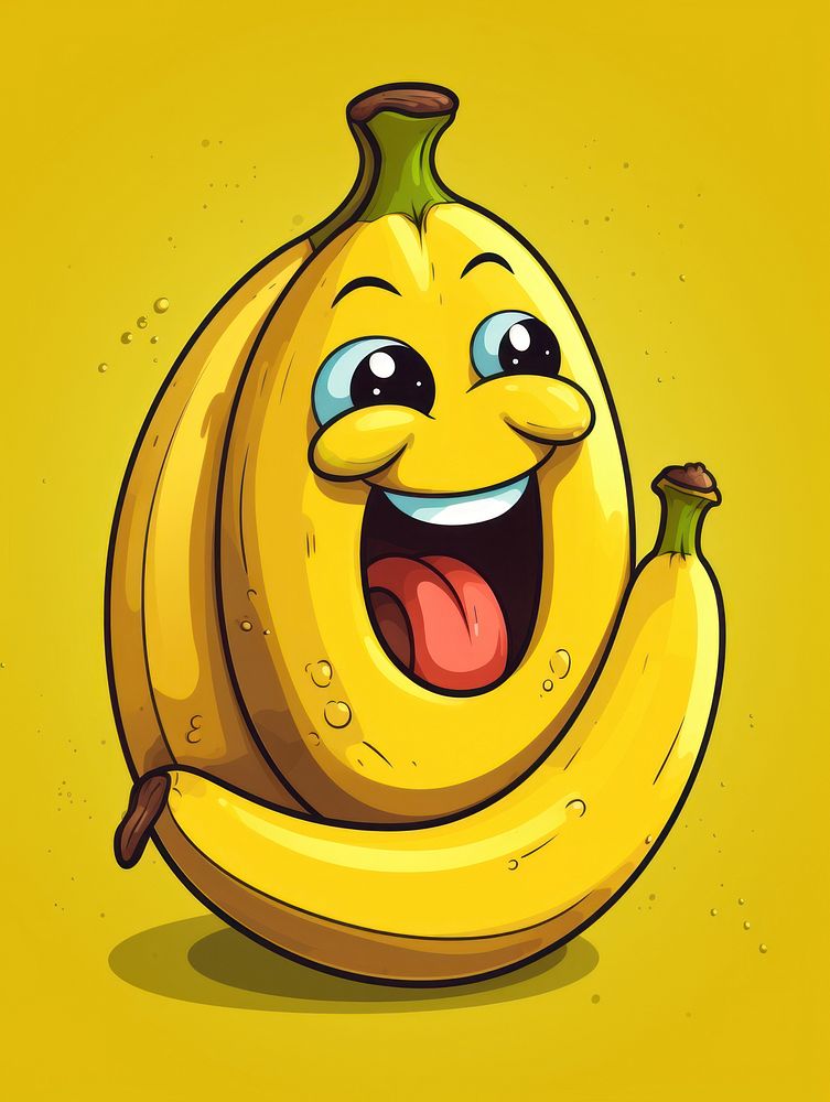 Banana cartoon fruit food.