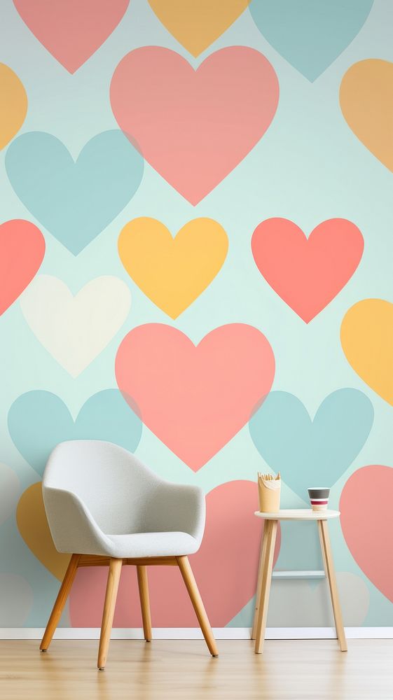 Layered heart wallpaper furniture backgrounds creativity.