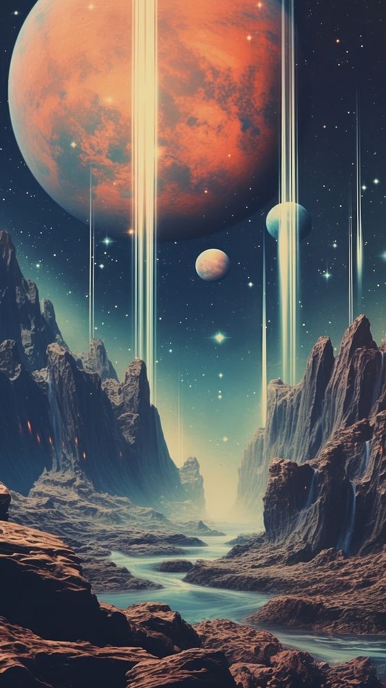 Cool wallpaper waterfall tall planet space astronomy.