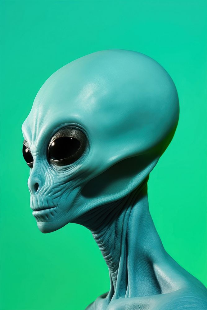Alien side portrait profile representation technology science.