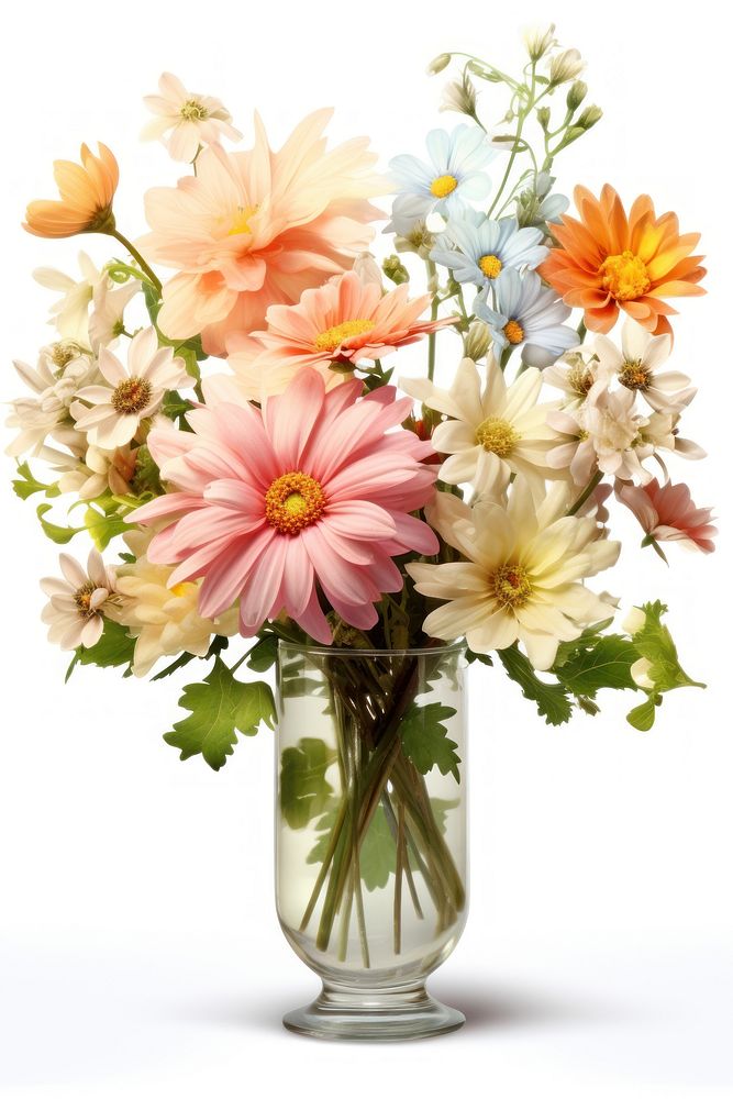 A bouquet of different flowers vase plant petal.