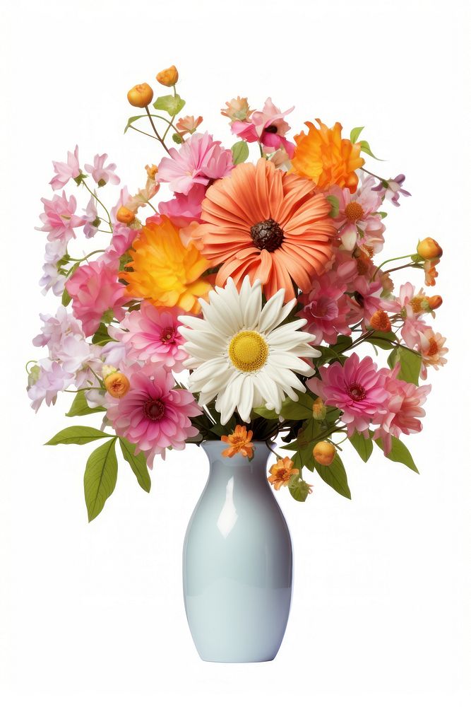 A bouquet of different flowers vase plant petal.