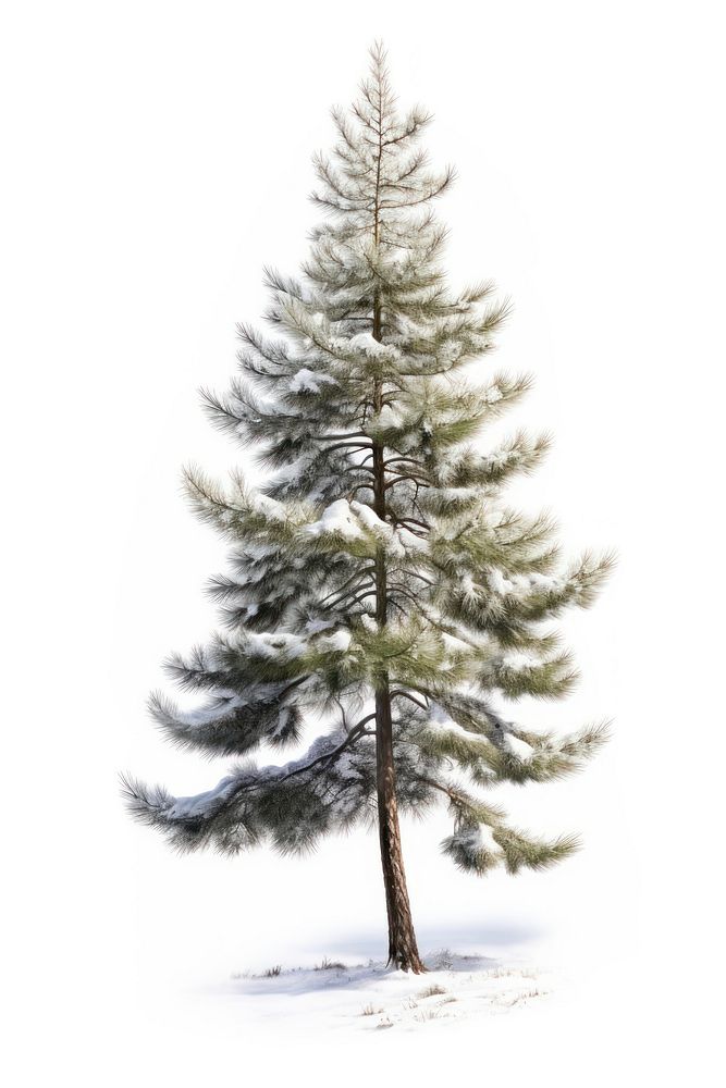 A pine tree in snow plant white fir.