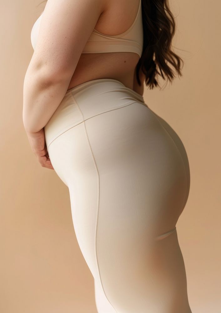 Blank cream sport spandex activewear fashion adult woman.