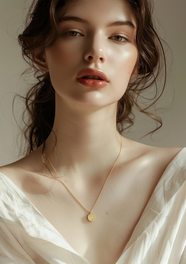 Minimal gold necklace jewelry pendant fashion.