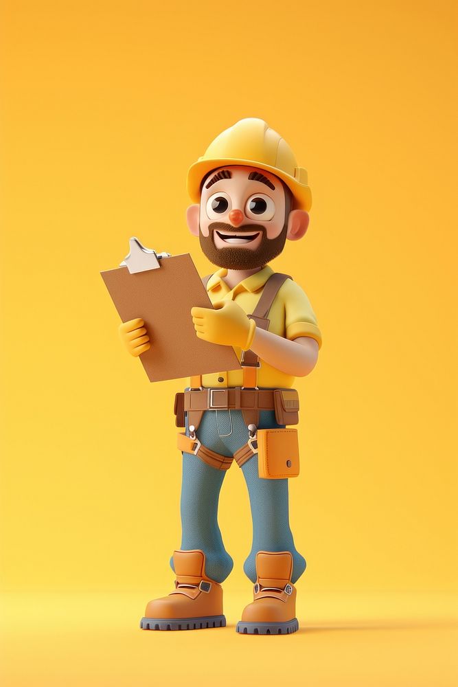 Male Construction worker holding human architecture.