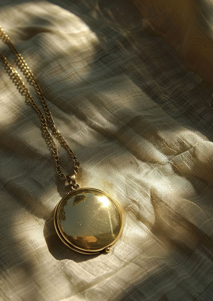 A minimal gold locket necklace jewelry pendant accessories.
