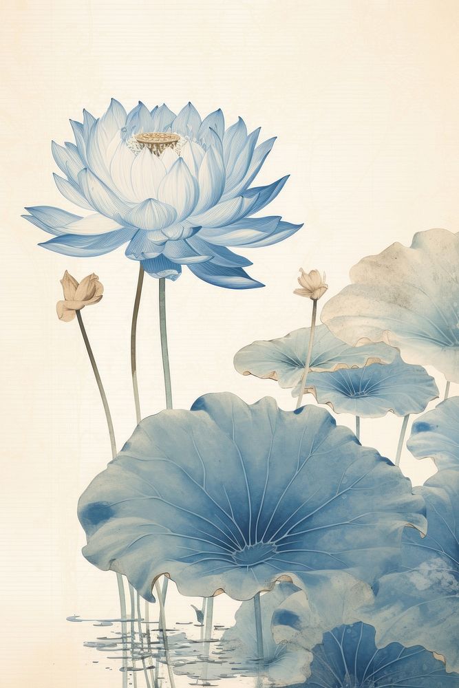 An isolated blue lotus flower plant petal.