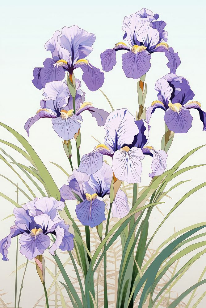 An isolated iris flower blossom purple.