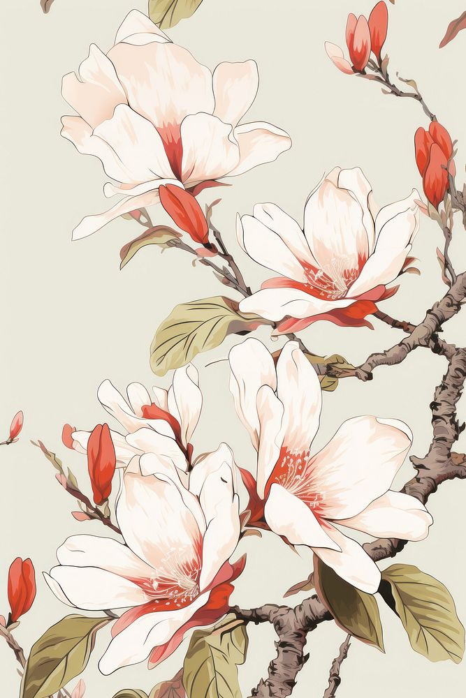 An isolated magnolia flower backgrounds blossom.
