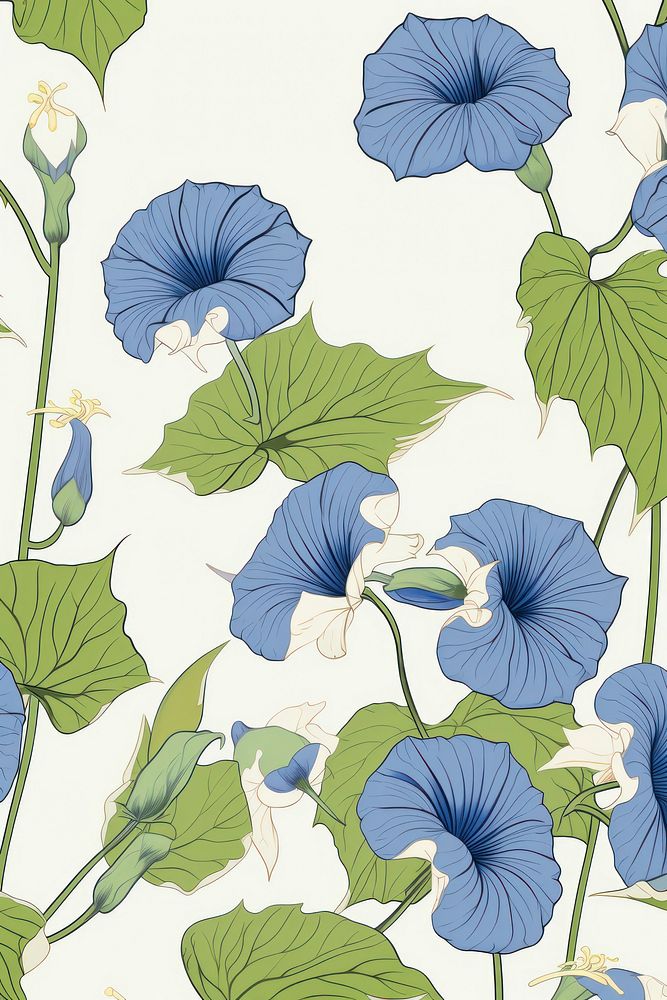 An isolated morning glory flower backgrounds pattern.