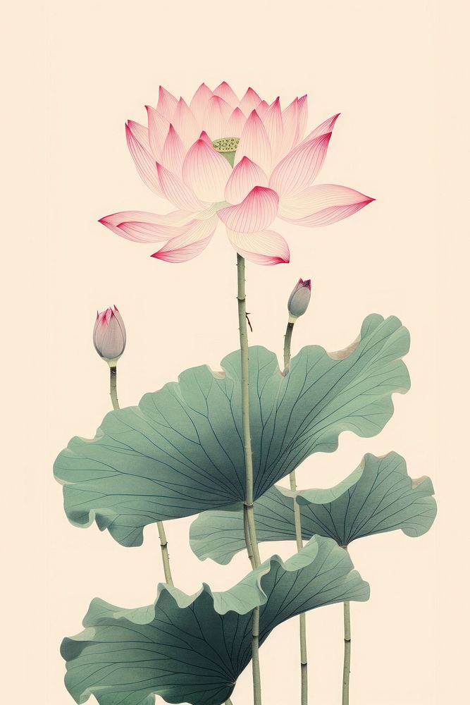 An isolated pink lotus flower plant petal.