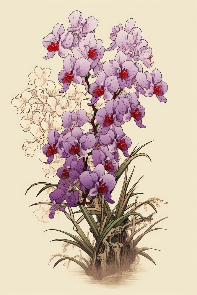 An isolated royal orchid bouquet flower plant art.
