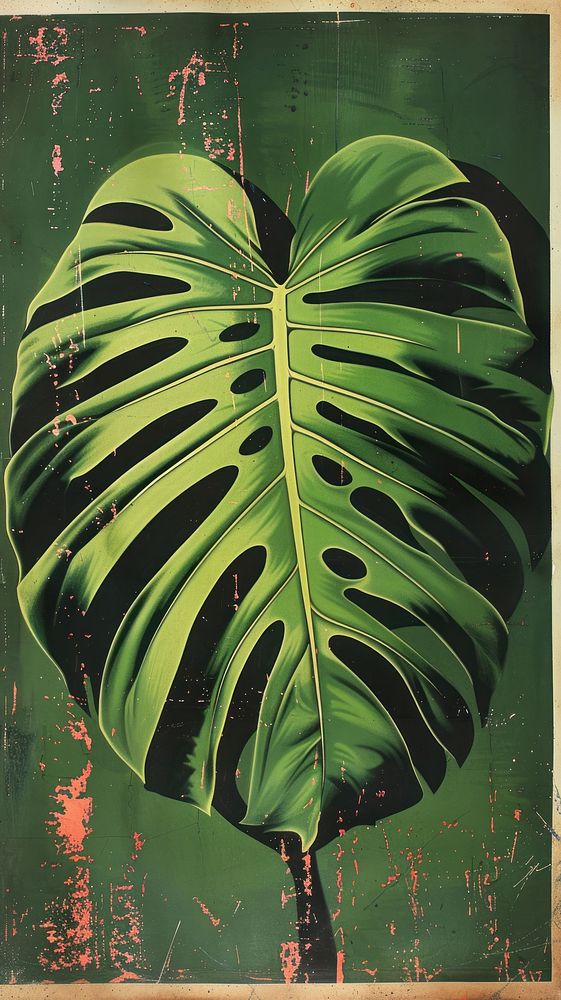 A monstera leaf plant art backgrounds.