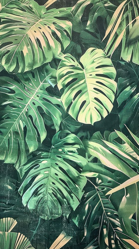 A monstera leaf outdoors nature plant.
