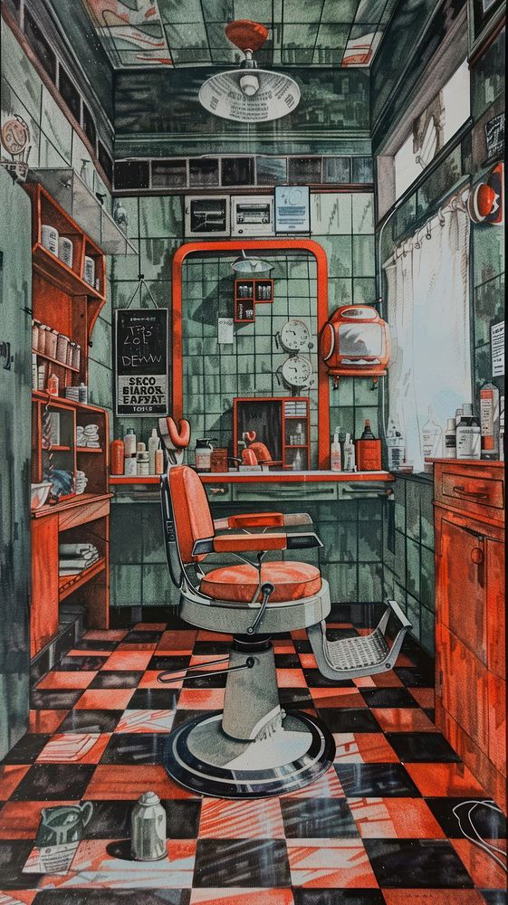 A barber shop chair architecture barbershop.