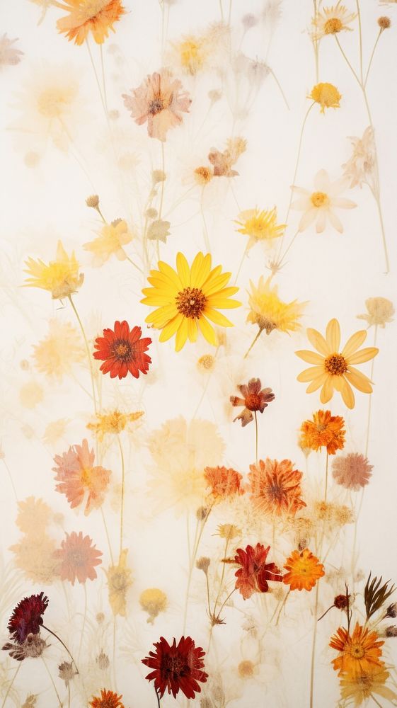 Bouquet real pressed lots summer flower backgrounds wallpaper pattern.