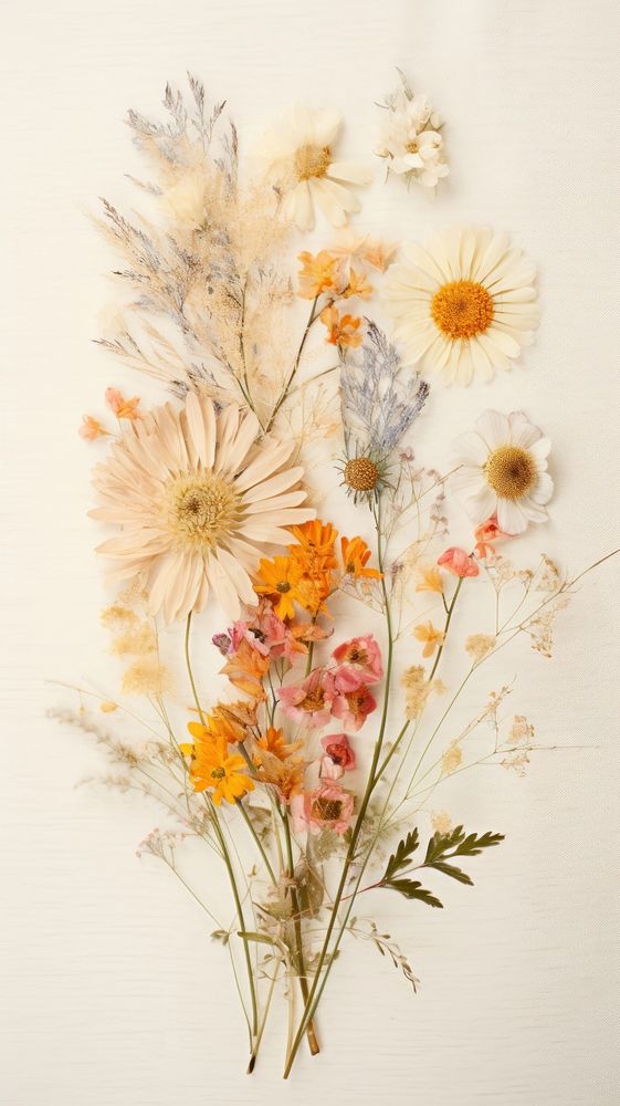 Real pressed lots summer flower painting pattern plant.