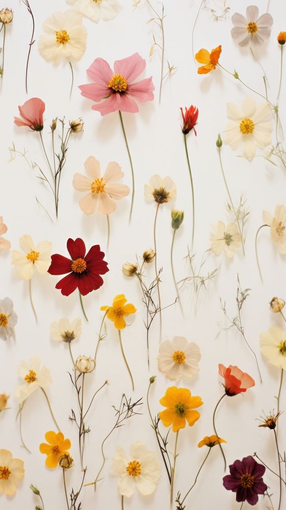 Real pressed only petal spring flowers backgrounds wallpaper pattern.