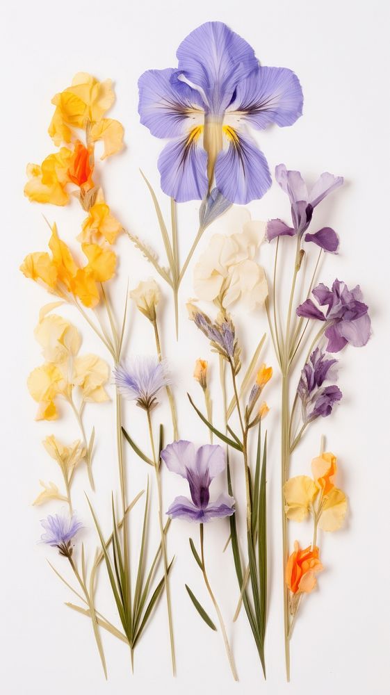 Real pressed flower iris petal.