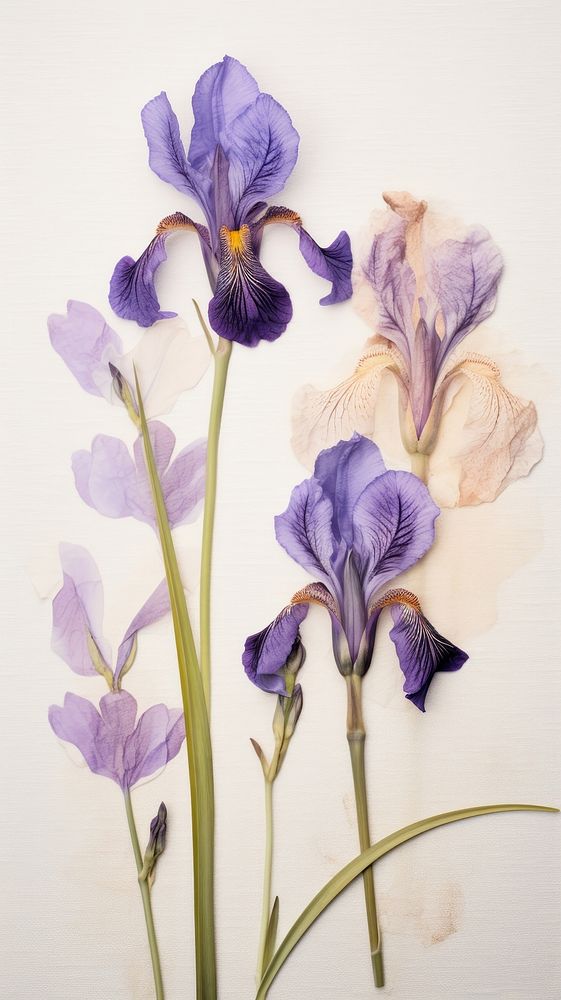 Real pressed flower iris lavender.