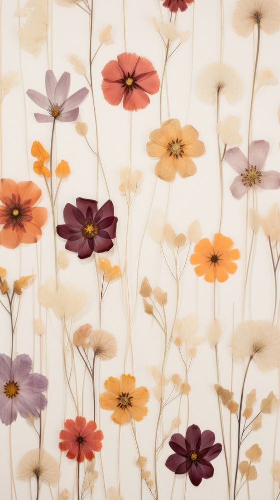 Real pressed petal spring flowers backgrounds wallpaper pattern.