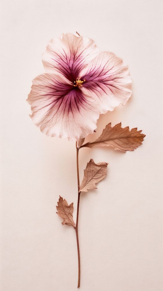 Real pressed rose of sharon flower hibiscus petal plant.