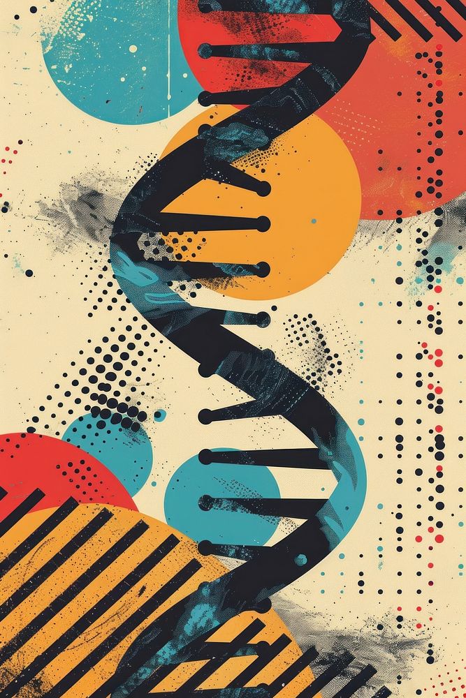Vector illustrated of a dna art painting poster.