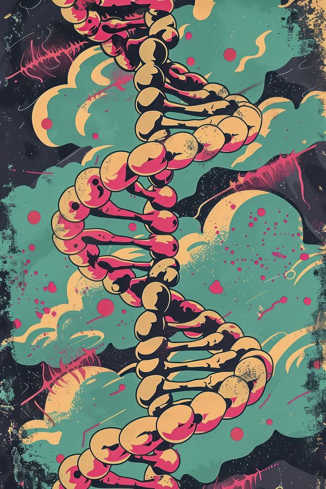 Vector illustrated of a dna art creativity research.