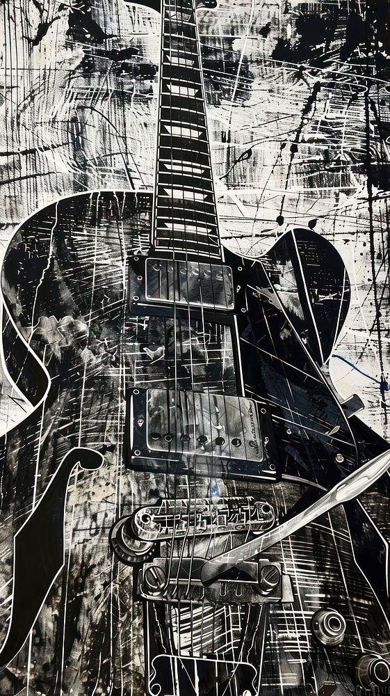 A guitar drawing architecture backgrounds.