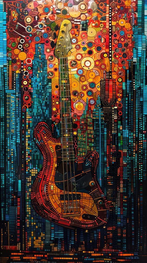 A guitar art backgrounds creativity.