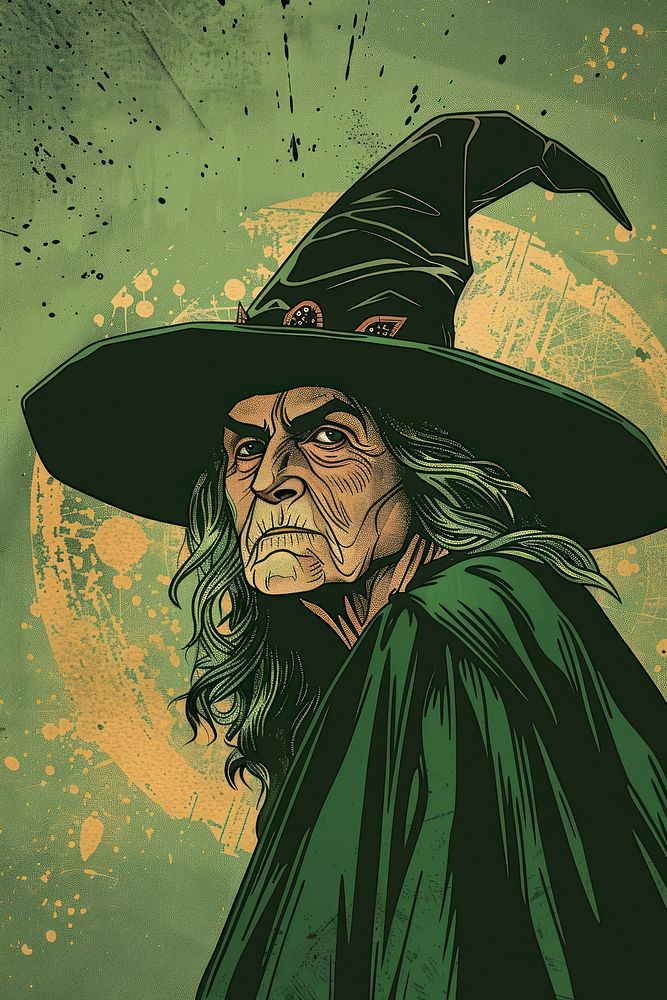 Vector illustrated of a witch adult human halloween.