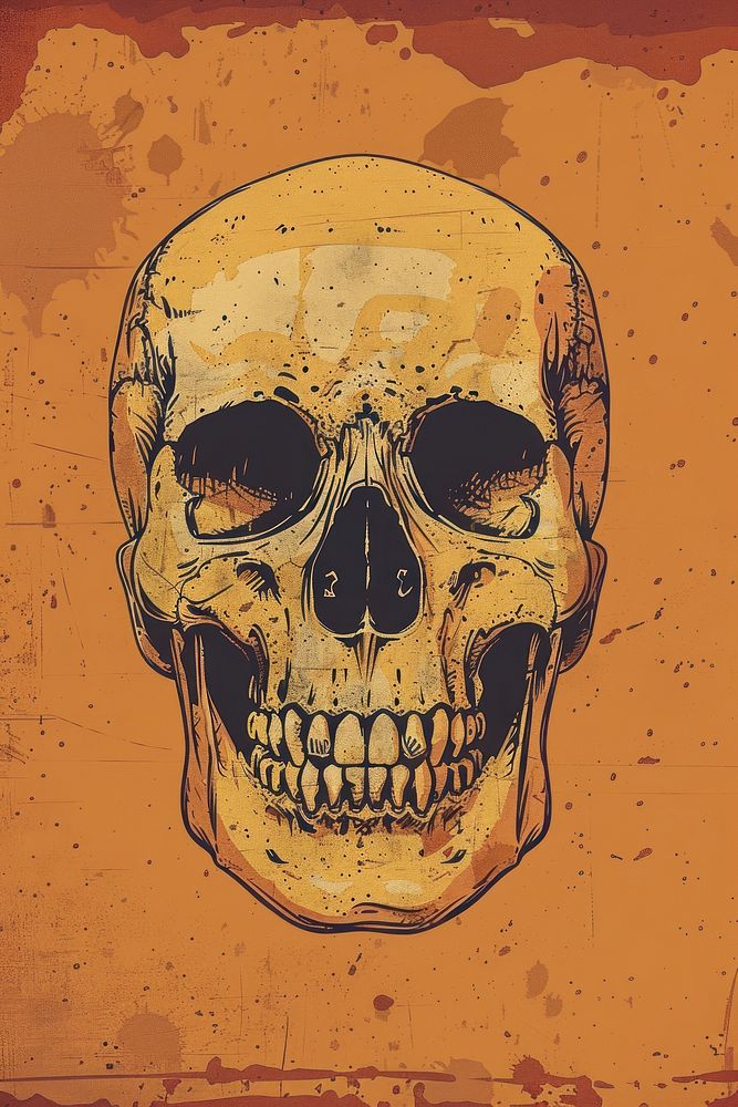 Vector illustrated of a skull art human anthropology.