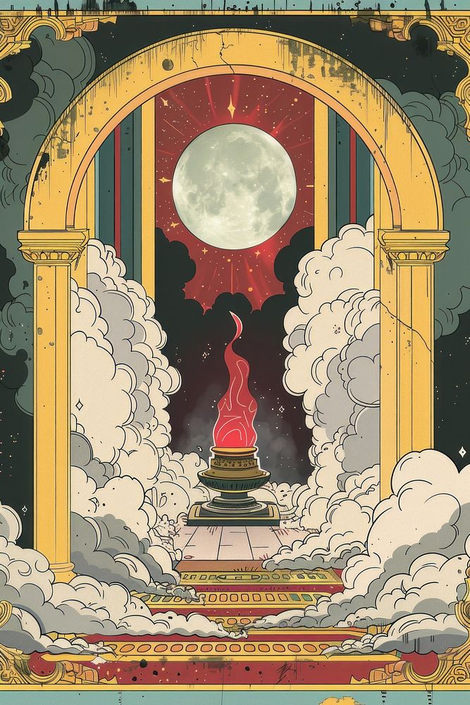 Vector illustrated of an esoteric art architecture painting.