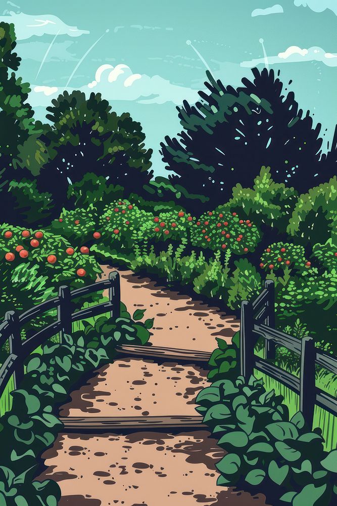 Vector illustrated of a garden outdoors nature plant.