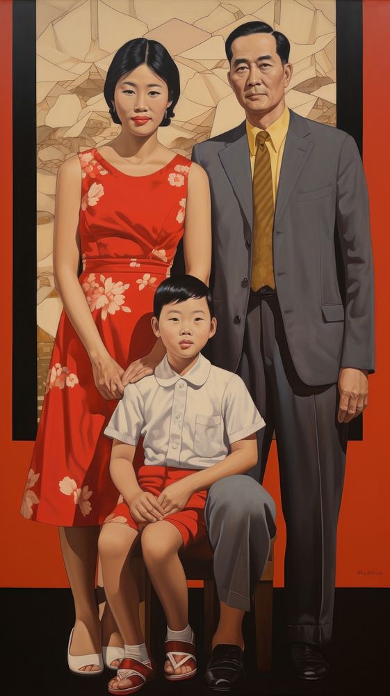 Asian family portrait fashion adult.