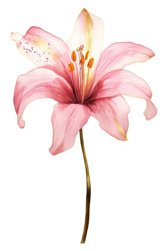 Pink lily blossom flower petal.