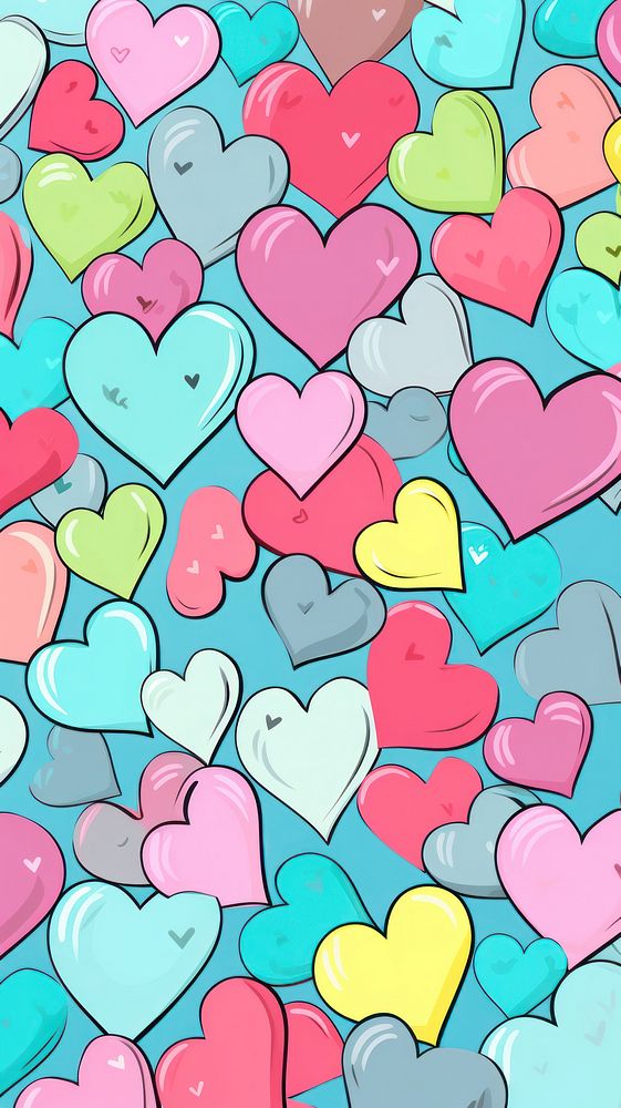 Heart love doodle backgrounds heart confectionery.