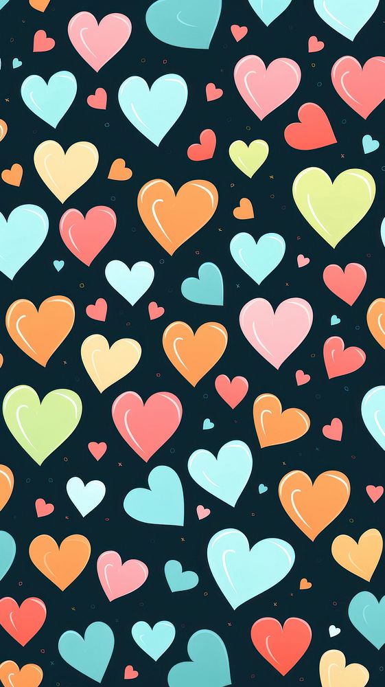 Heart love doodle backgrounds pattern heart.