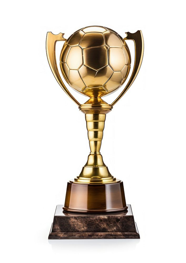 Soccer trophy white background achievement fragility.