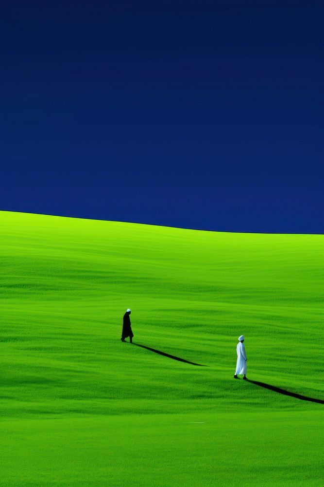 Photo of a ramadhan landscape field green.