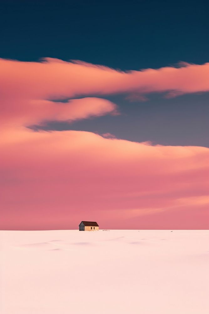 Photo of snow field landscape outdoors horizon.